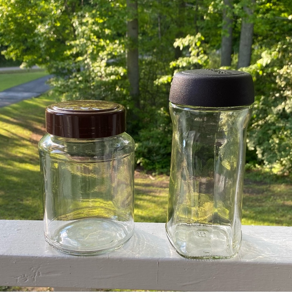 Coffee Glass Jar Bundle With Lids (2) For Storage Arts & Crafts - Picture 7 of 16